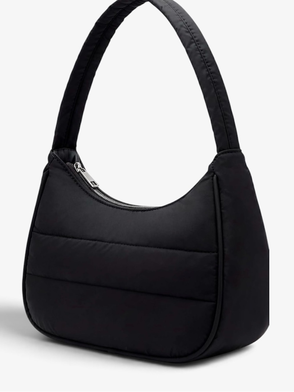 NWT Black Quilted Puffer Shoulder Bag | Lightweight Zip Top Everyday Purse